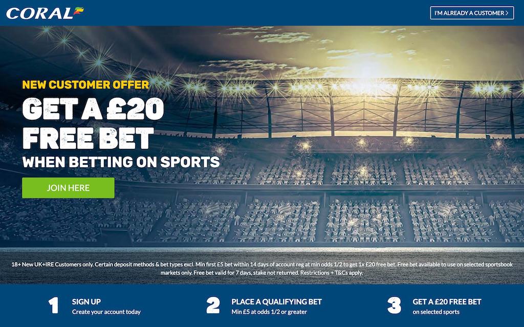 Coral free bet offer