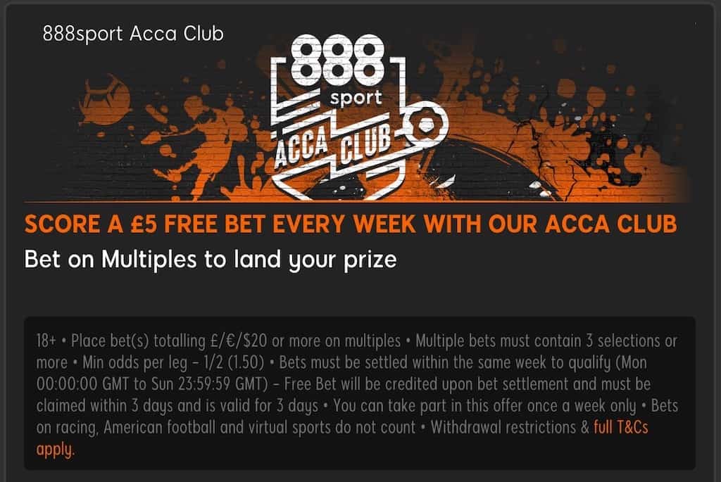 888Sport Acca Club promo