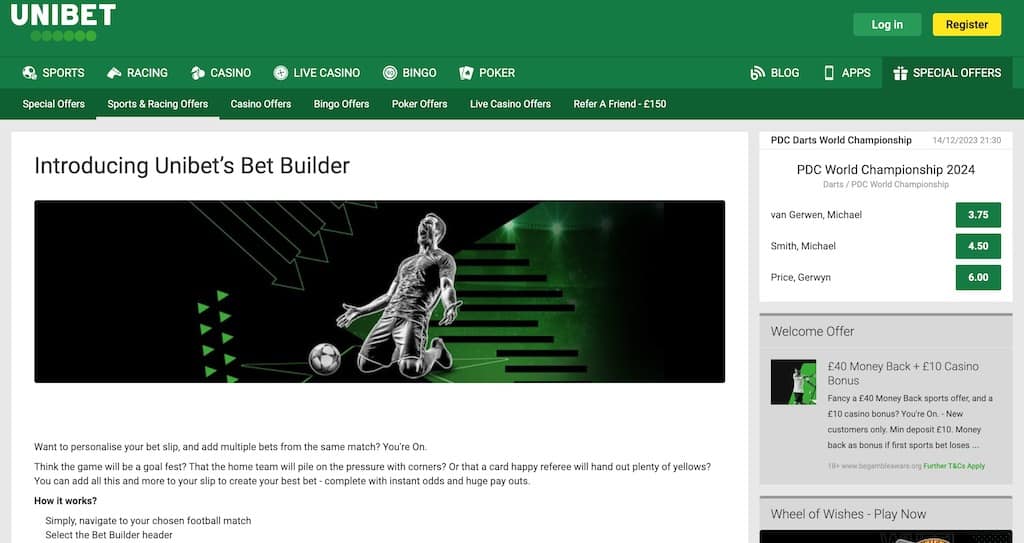 Unibet bet builder promo