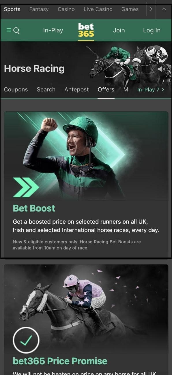 Bet365 horse racing